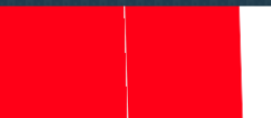 An example of a rendering issue displaying a jagged white line in between two border axes when using transform skew