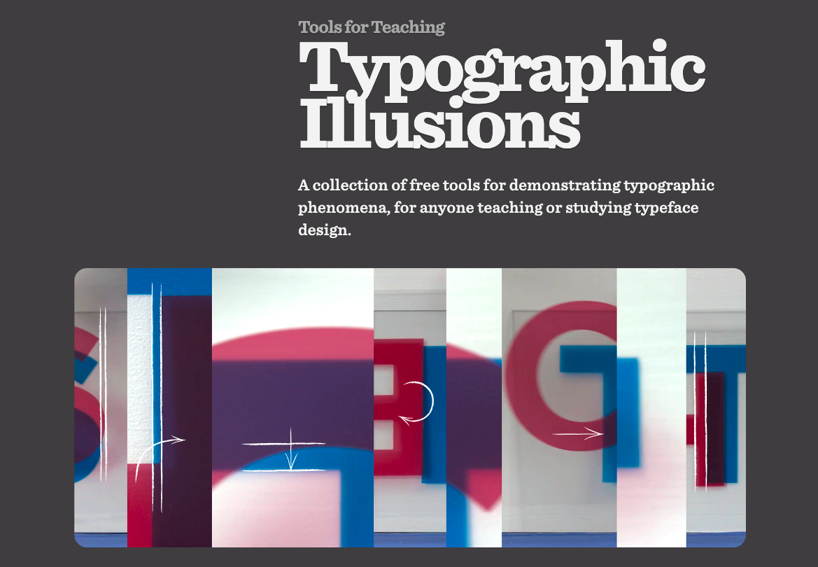 Screenshot of the homepage of Typographic Illusions